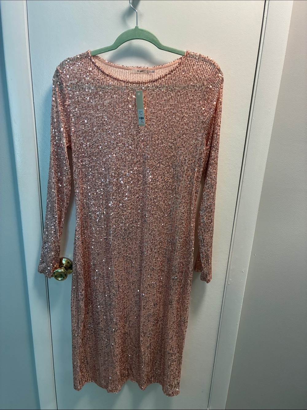 Francesca's Rose Gold Sequin Dress